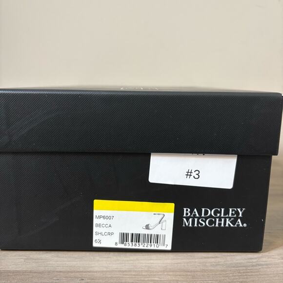 New! Badgley Mishka Becca Strappy Block Heel Rhinestone Bridal Prom Size 6.5 - Picture 4 of 6